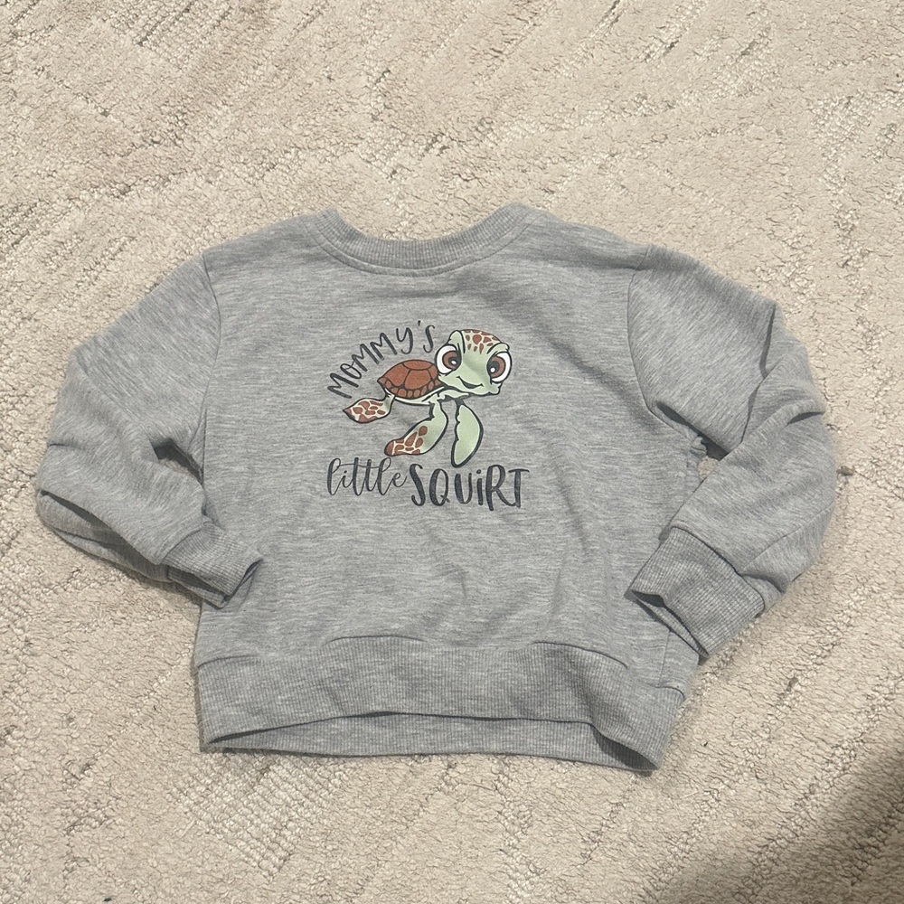Gray Kids Sweatshirt with Turtle Design Mommy Squirt Finding Nemo